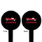 Race Car Black Plastic 6" Food Pick - Round - Double Sided - Front & Back