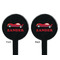 Race Car Black Plastic 7" Stir Stick - Double Sided - Round - Front & Back