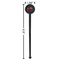 Race Car Black Plastic 7" Stir Stick - Round - Dimensions