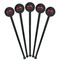 Race Car Black Plastic 7" Stir Stick - Round - Fan View