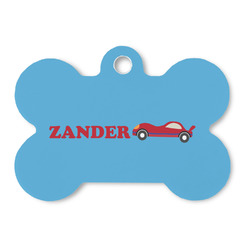 Race Car Bone Shaped Dog ID Tag (Personalized)