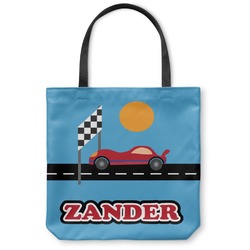 Race Car Canvas Tote Bag - Large - 18"x18" (Personalized)