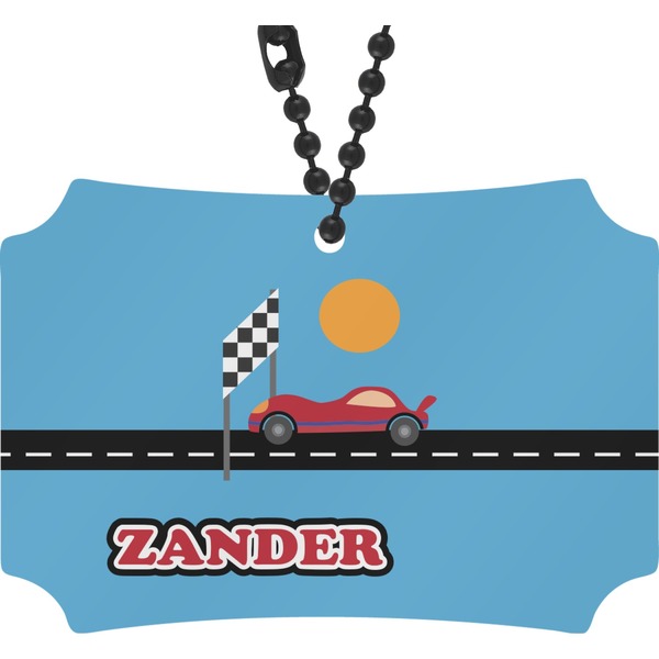 Custom Race Car Rear View Mirror Ornament (Personalized)