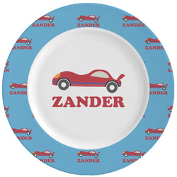 Race Car Ceramic Dinner Plates (Set of 4) (Personalized)