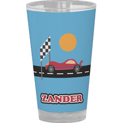 Race Car Pint Glass - Full Color (Personalized)