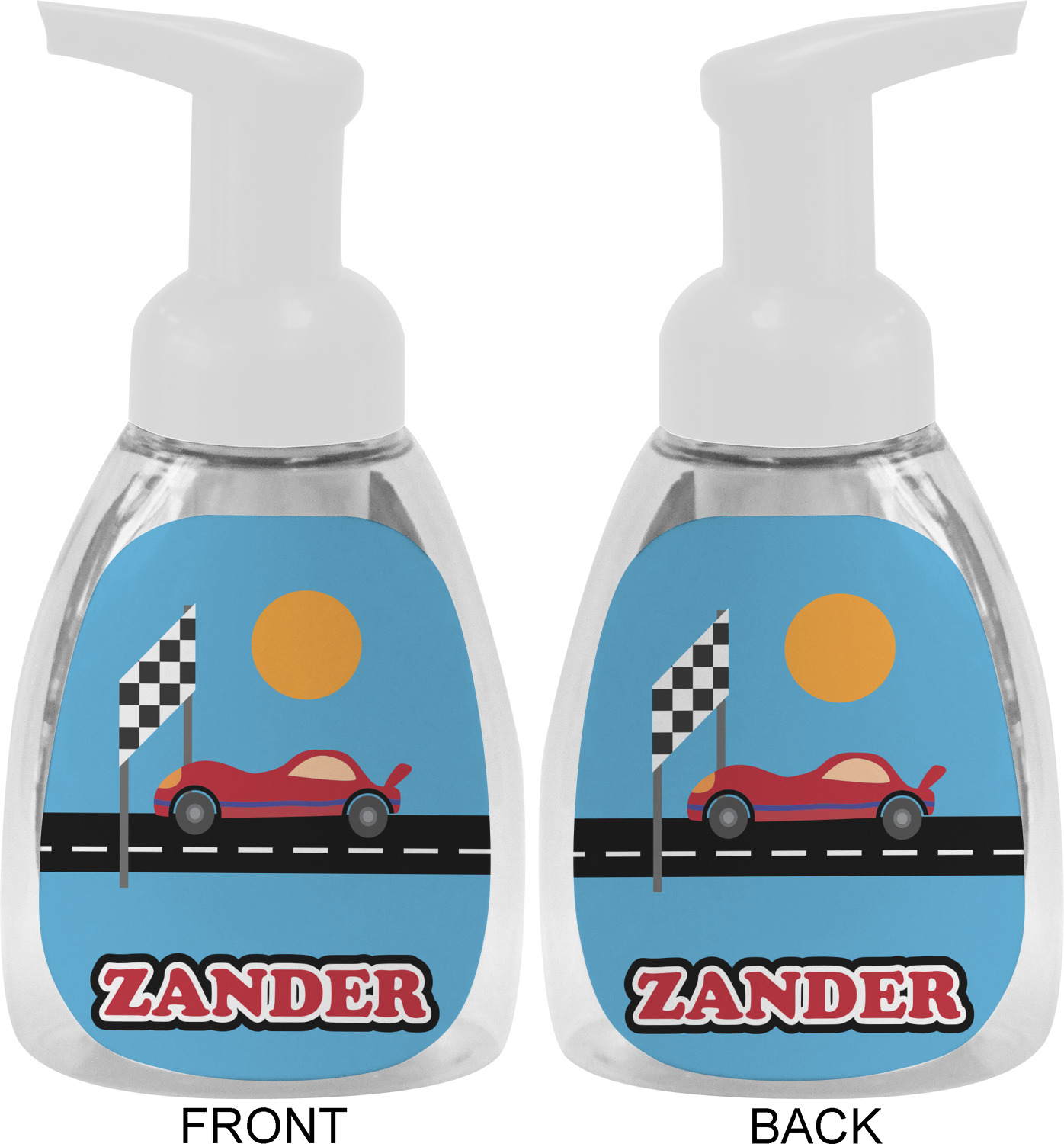 Custom Race Car Foam Soap Bottle (Personalized)