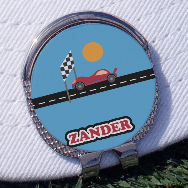 Custom Race Car Golf Ball Marker - Hat Clip