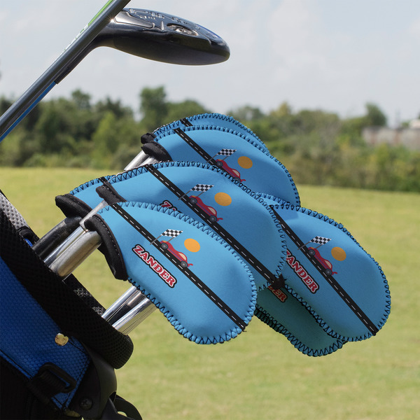 Custom Race Car Golf Club Iron Cover - Set of 9 (Personalized)