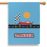 Race Car 28" House Flag - Single Sided (Personalized)