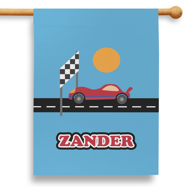 Custom Race Car 28" House Flag (Personalized)