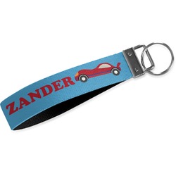 Race Car Wristlet Webbing Keychain Fob (Personalized)