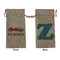 Race Car Large Burlap Gift Bags - Front & Back