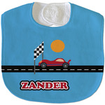 Race Car Velour Baby Bib w/ Name or Text