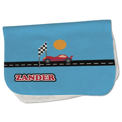 Race Car Burp Cloth - Fleece w/ Name or Text