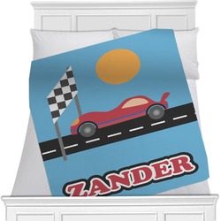 Race Car Minky Blanket - Twin / Full - 80"x60" - Single Sided (Personalized)