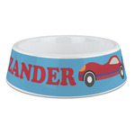 Race Car Plastic Dog Bowl - Large (Personalized)