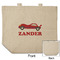 Race Car Reusable Cotton Grocery Bag - Front & Back View