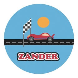 Race Car Round Decal - Medium (Personalized)