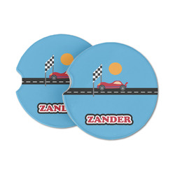 Race Car Sandstone Car Coasters (Personalized)