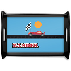 Race Car Black Wooden Tray - Small w/ Name or Text