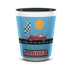 Race Car Ceramic Shot Glass - 1.5 oz - Two Tone - Set of 4 (Personalized)