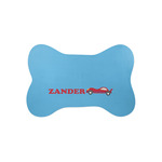 Race Car Bone Shaped Dog Food Mat (Small) (Personalized)