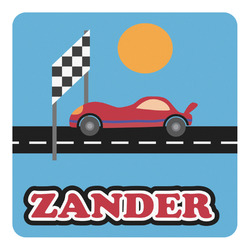 Race Car Square Decal - XLarge (Personalized)