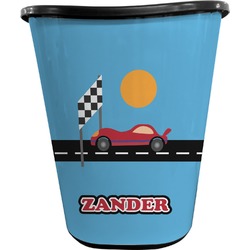 Race Car Waste Basket - Double Sided (Black) (Personalized)