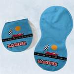 Race Car Burp Pads - Velour - Set of 2 w/ Name or Text