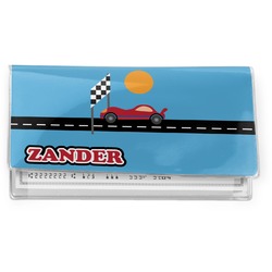 Race Car Vinyl Checkbook Cover (Personalized)