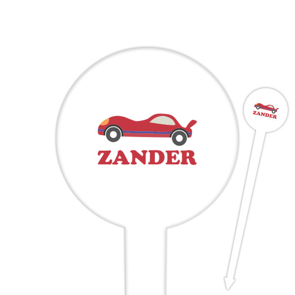 Custom Race Car Round Plastic Food Picks (Personalized)