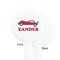 Race Car White Plastic 7" Stir Stick - Single Sided - Round - Front & Back