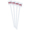 Race Car White Plastic Stir Stick - Double Sided - Square - Front