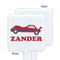 Race Car White Plastic Stir Stick - Single Sided - Square - Approval