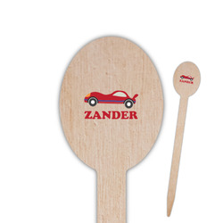 Race Car Oval Wooden Food Picks - Single Sided (Personalized)