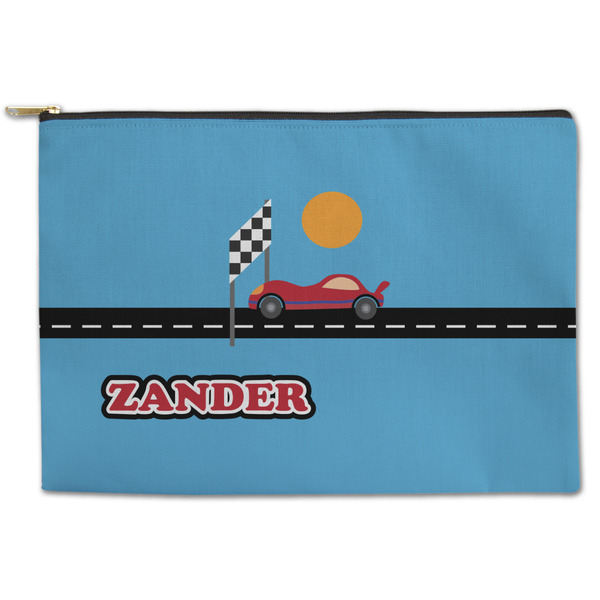 Custom Race Car Zipper Pouch - Large - 12.5"x8.5" (Personalized)