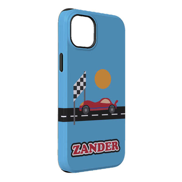 Custom Race Car iPhone Case - Rubber Lined - iPhone 14 Plus (Personalized)