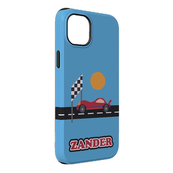 Custom Race Car iPhone Case - Rubber Lined - iPhone 14 Pro Max (Personalized)