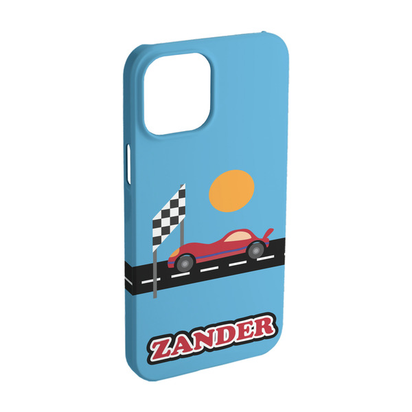 Custom Race Car iPhone Case - Plastic - iPhone 15 (Personalized)