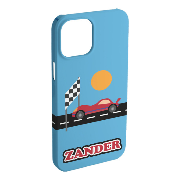 Custom Race Car iPhone Case - Plastic - iPhone 15 Plus (Personalized)