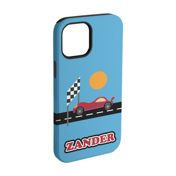 Custom Race Car iPhone Case - Rubber Lined - iPhone 15 Pro (Personalized)