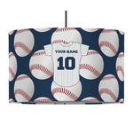 Baseball Jersey 12" Drum Pendant Lamp - Fabric (Personalized)