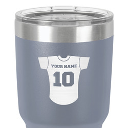 Baseball Jersey 30 oz Stainless Steel Tumbler - Grey - Single-Sided (Personalized)
