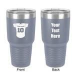 Baseball Jersey 30 oz Stainless Steel Tumbler - Grey - Double-Sided (Personalized)