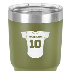 Baseball Jersey 30 oz Stainless Steel Tumbler - Olive - Double-Sided (Personalized)