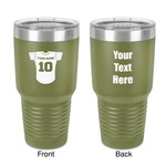 Baseball Jersey 30 oz Stainless Steel Tumbler - Olive - Double-Sided (Personalized)