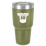 Baseball Jersey 30 oz Stainless Steel Tumbler - Olive - Single-Sided (Personalized)