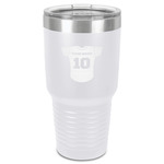 Baseball Jersey 30 oz Stainless Steel Tumbler - White - Single-Sided (Personalized)