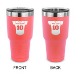 Baseball Jersey 30 oz Stainless Steel Tumbler - Coral - Double Sided (Personalized)