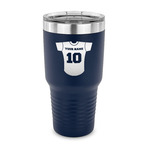 Baseball Jersey 30 oz Stainless Steel Tumbler - Navy - Single Sided (Personalized)